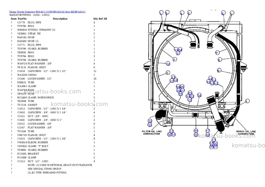 Komatsu bfa40-2 210m bfa40-as thru bz Parts catalog cover Page 7