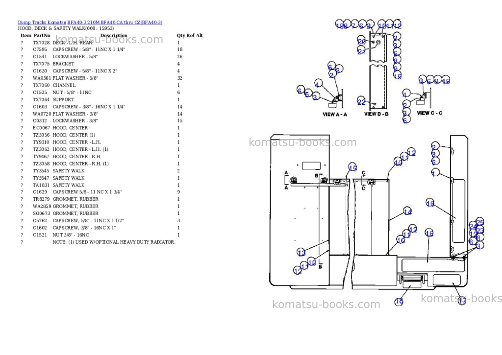 Komatsu bfa40-3 210m bfa40-ca thru cz Parts catalog cover Page 4