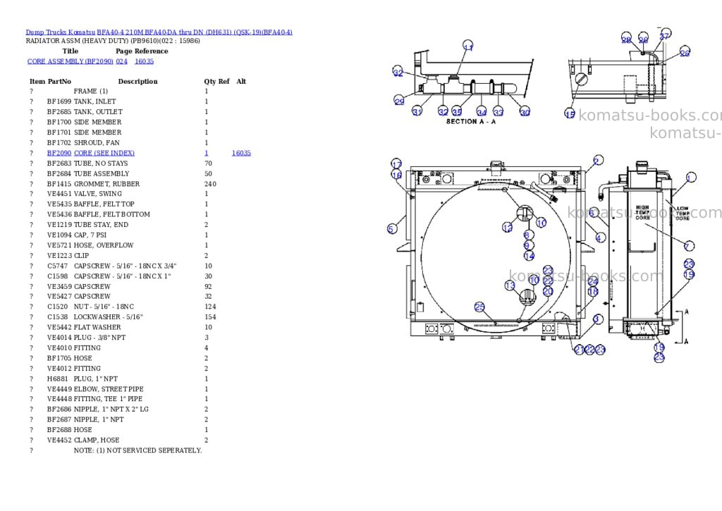 Komatsu bfa40-4 210m bfa40-da thru dn dh631 qsk-19 Parts catalog cover Page 10 Komatsu bfa40-4 210m bfa40-da thru dn dh631 qsk-19 Parts catalog cover Page 10