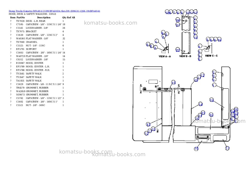 Komatsu bfa40-4 210m bfa40-da thru dn dh631 qsk-19 Parts catalog cover Page 4 Komatsu bfa40-4 210m bfa40-da thru dn dh631 qsk-19 Parts catalog cover Page 4