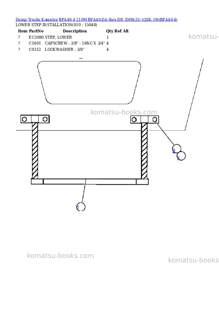 Komatsu bfa40-4 210m bfa40-da thru dn dh631 qsk-19 Parts catalog cover Page 5 Komatsu bfa40-4 210m bfa40-da thru dn dh631 qsk-19 Parts catalog cover Page 5