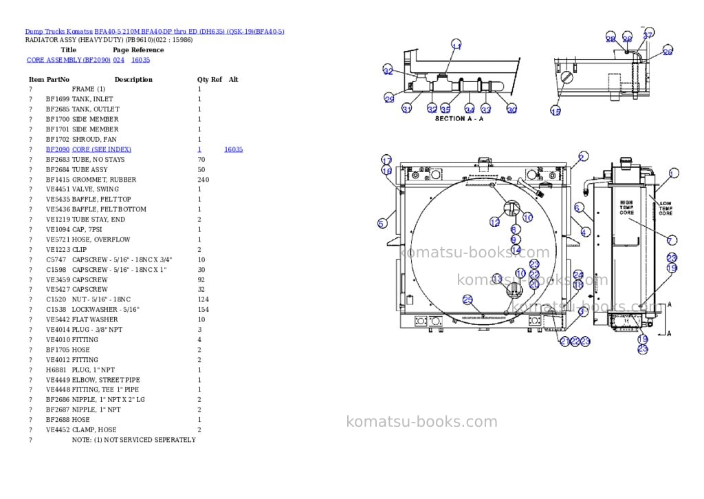 Komatsu bfa40-5 210m bfa40-dp thru ed dh635 qsk-19 Parts catalog cover Page 10 Komatsu bfa40-5 210m bfa40-dp thru ed dh635 qsk-19 Parts catalog cover Page 10