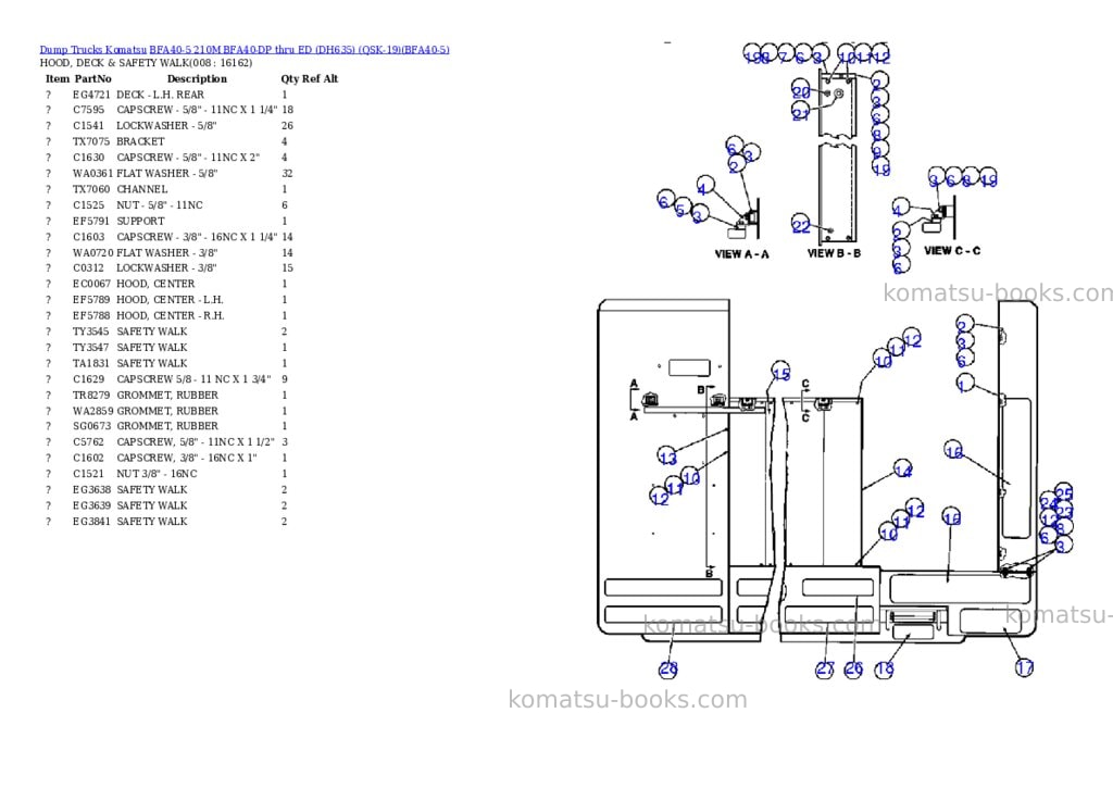 Komatsu bfa40-5 210m bfa40-dp thru ed dh635 qsk-19 Parts catalog cover Page 4 Komatsu bfa40-5 210m bfa40-dp thru ed dh635 qsk-19 Parts catalog cover Page 4