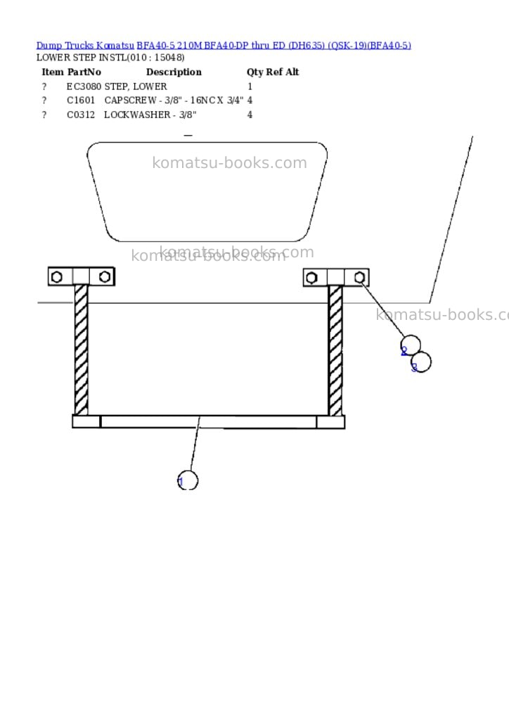 Komatsu bfa40-5 210m bfa40-dp thru ed dh635 qsk-19 Parts catalog cover Page 5 Komatsu bfa40-5 210m bfa40-dp thru ed dh635 qsk-19 Parts catalog cover Page 5