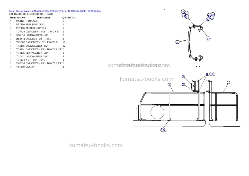 Komatsu bfa40-5 210m bfa40-dp thru ed dh635 qsk-19 Parts catalog cover Page 6 Komatsu bfa40-5 210m bfa40-dp thru ed dh635 qsk-19 Parts catalog cover Page 6