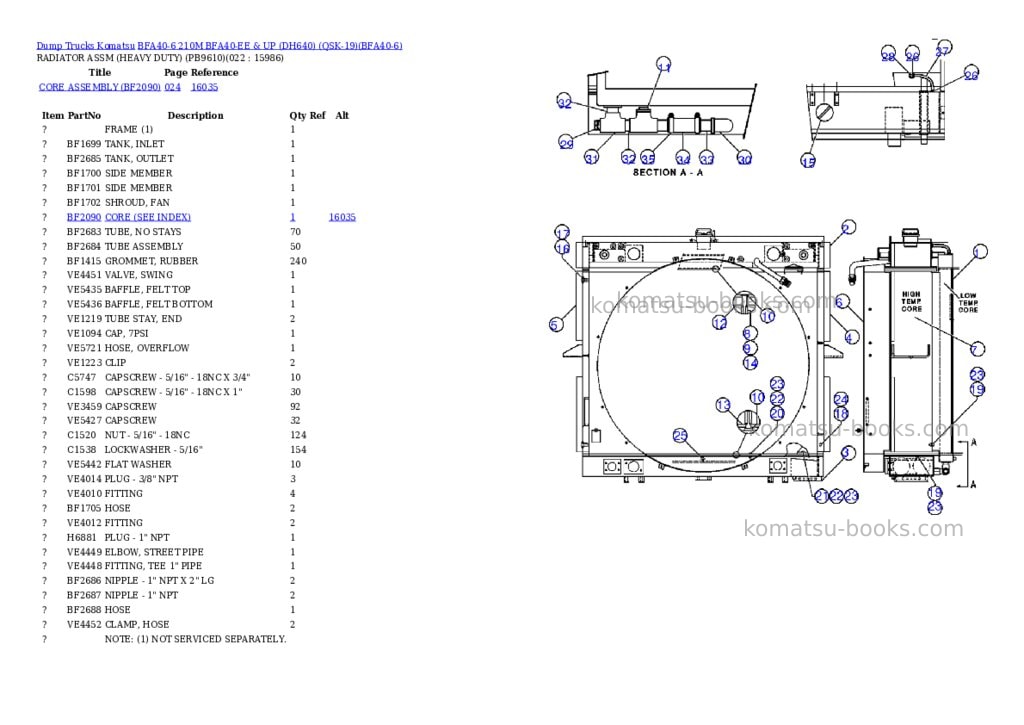 Komatsu bfa40-6 210m bfa40-ee & up dh640 qsk-19 Parts catalog cover Page 10 Komatsu bfa40-6 210m bfa40-ee & up dh640 qsk-19 Parts catalog cover Page 10