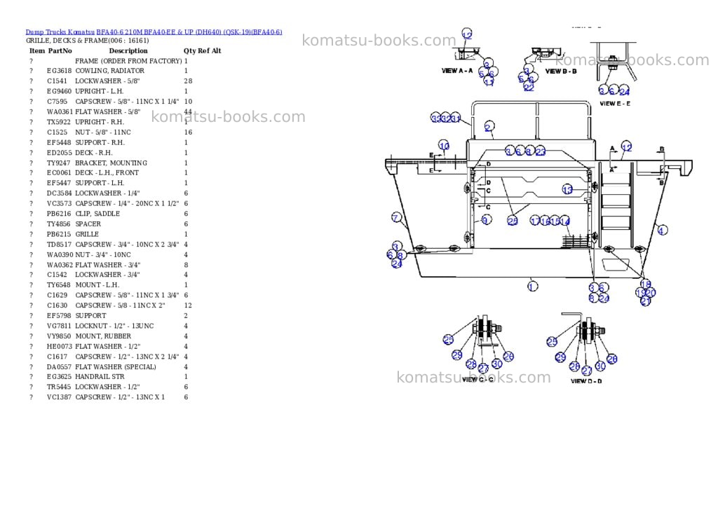 Komatsu bfa40-6 210m bfa40-ee & up dh640 qsk-19 Parts catalog cover Page 3 Komatsu bfa40-6 210m bfa40-ee & up dh640 qsk-19 Parts catalog cover Page 3
