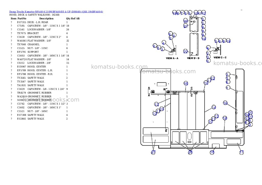 Komatsu bfa40-6 210m bfa40-ee & up dh640 qsk-19 Parts catalog cover Page 4 Komatsu bfa40-6 210m bfa40-ee & up dh640 qsk-19 Parts catalog cover Page 4