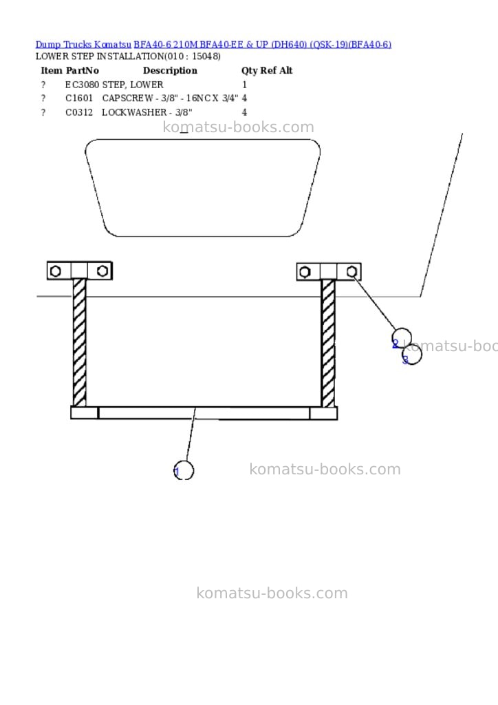 Komatsu bfa40-6 210m bfa40-ee & up dh640 qsk-19 Parts catalog cover Page 5 Komatsu bfa40-6 210m bfa40-ee & up dh640 qsk-19 Parts catalog cover Page 5