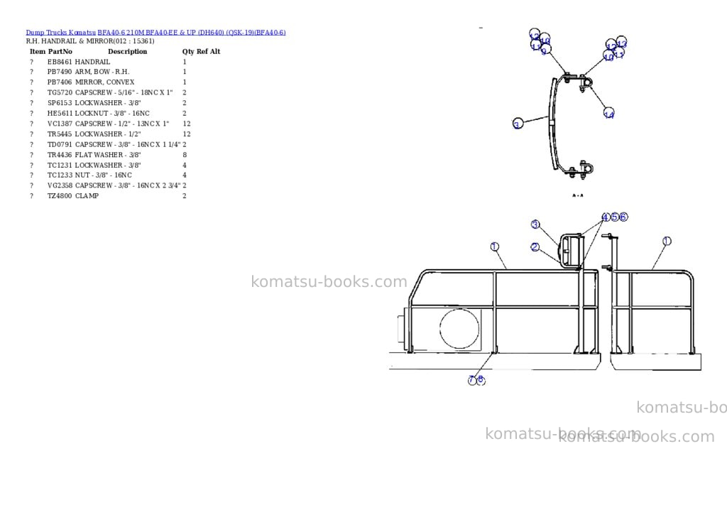 Komatsu bfa40-6 210m bfa40-ee & up dh640 qsk-19 Parts catalog cover Page 6 Komatsu bfa40-6 210m bfa40-ee & up dh640 qsk-19 Parts catalog cover Page 6