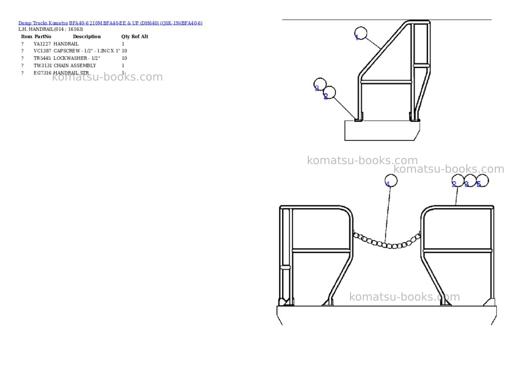 Komatsu bfa40-6 210m bfa40-ee & up dh640 qsk-19 Parts catalog cover Page 7 Komatsu bfa40-6 210m bfa40-ee & up dh640 qsk-19 Parts catalog cover Page 7