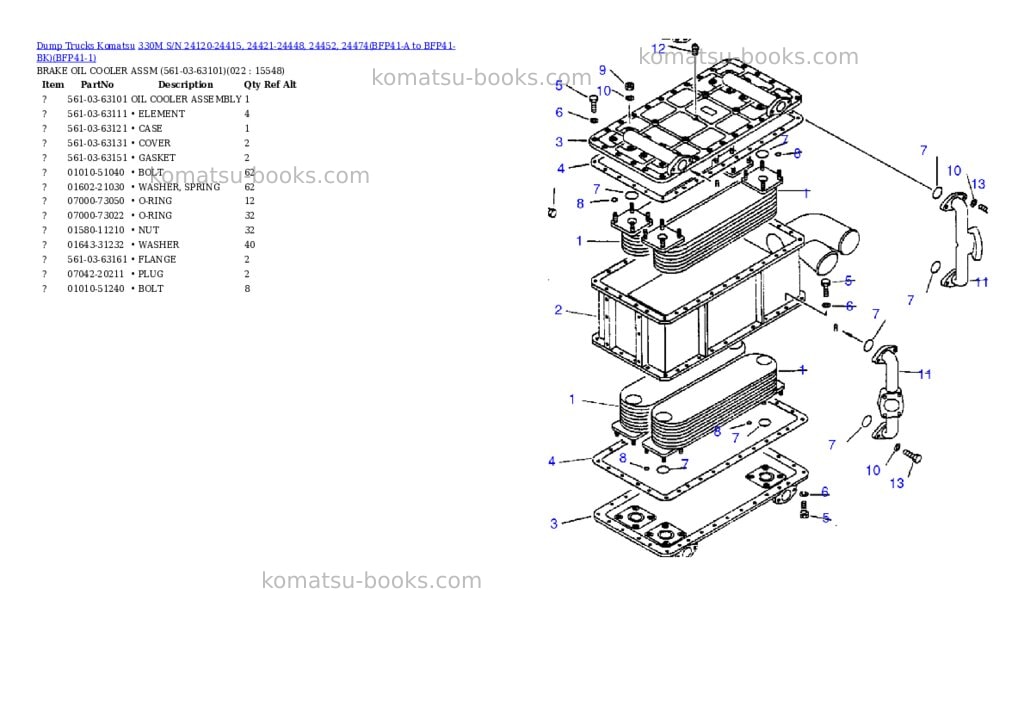 Komatsu 330m s/n 24120-24415, 24421-24448, 24452, 24474bfp41-a to bfp41-bk Parts catalog cover Page 10 Komatsu 330m s/n 24120-24415, 24421-24448, 24452, 24474bfp41-a to bfp41-bk Parts catalog cover Page 10