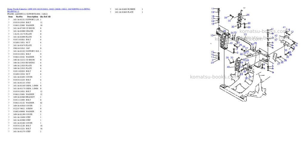Komatsu 330m s/n 24120-24415, 24421-24448, 24452, 24474bfp41-a to bfp41-bk Parts catalog cover Page 3 Komatsu 330m s/n 24120-24415, 24421-24448, 24452, 24474bfp41-a to bfp41-bk Parts catalog cover Page 3