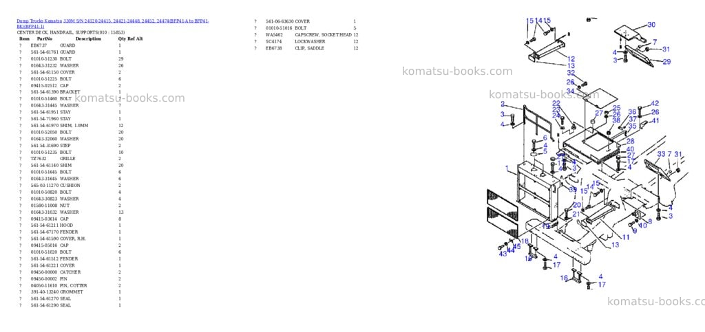 Komatsu 330m s/n 24120-24415, 24421-24448, 24452, 24474bfp41-a to bfp41-bk Parts catalog cover Page 5 Komatsu 330m s/n 24120-24415, 24421-24448, 24452, 24474bfp41-a to bfp41-bk Parts catalog cover Page 5