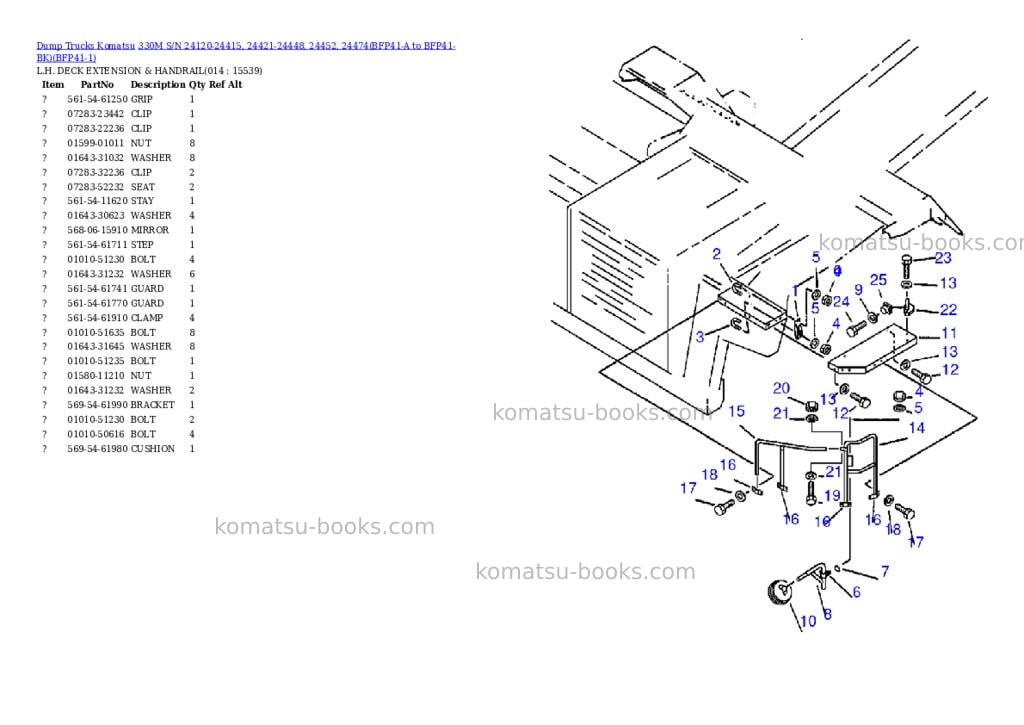 Komatsu 330m s/n 24120-24415, 24421-24448, 24452, 24474bfp41-a to bfp41-bk Parts catalog cover Page 6 Komatsu 330m s/n 24120-24415, 24421-24448, 24452, 24474bfp41-a to bfp41-bk Parts catalog cover Page 6