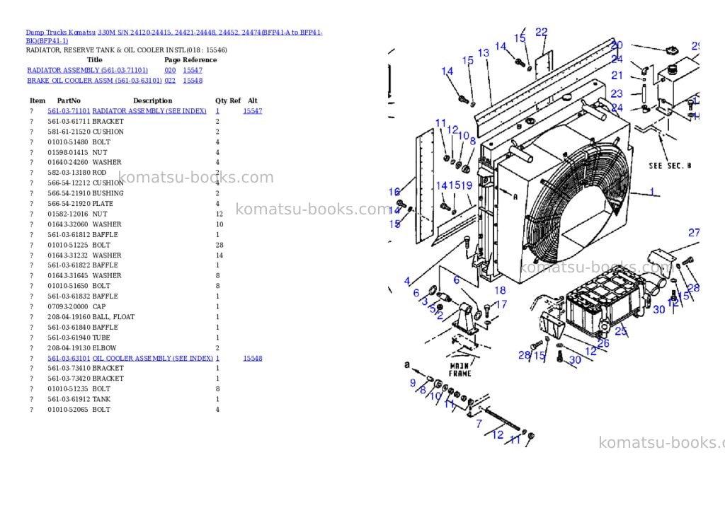 Komatsu 330m s/n 24120-24415, 24421-24448, 24452, 24474bfp41-a to bfp41-bk Parts catalog cover Page 8 Komatsu 330m s/n 24120-24415, 24421-24448, 24452, 24474bfp41-a to bfp41-bk Parts catalog cover Page 8