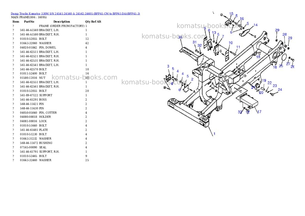 Komatsu 330m s/n 24541-24560 & 24562-24605 bfp41-cm to bfp41-da Parts catalog cover Page 3 Komatsu 330m s/n 24541-24560 & 24562-24605 bfp41-cm to bfp41-da Parts catalog cover Page 3