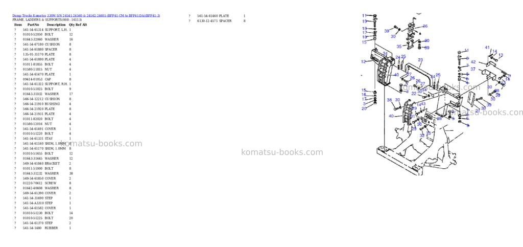 Komatsu 330m s/n 24541-24560 & 24562-24605 bfp41-cm to bfp41-da Parts catalog cover Page 4 Komatsu 330m s/n 24541-24560 & 24562-24605 bfp41-cm to bfp41-da Parts catalog cover Page 4