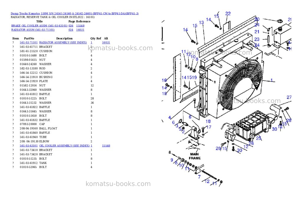 Komatsu 330m s/n 24541-24560 & 24562-24605 bfp41-cm to bfp41-da Parts catalog cover Page 9 Komatsu 330m s/n 24541-24560 & 24562-24605 bfp41-cm to bfp41-da Parts catalog cover Page 9