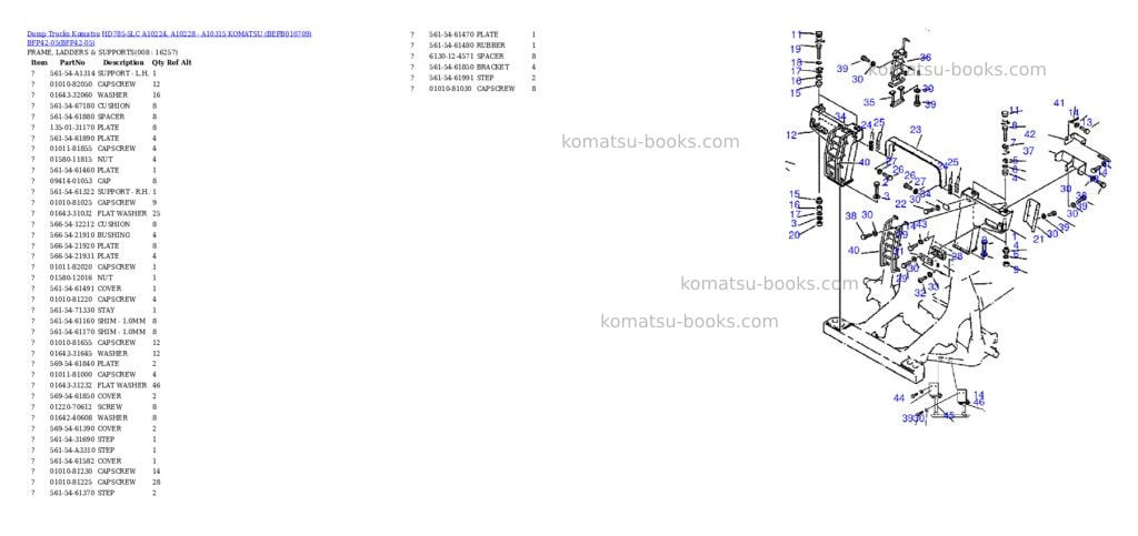 Komatsu hd785-5lc a10224, a10228 - a10315 komatsu bepb010709 bfp42-05 Parts catalog cover Page 4 Komatsu hd785-5lc a10224, a10228 - a10315 komatsu bepb010709 bfp42-05 Parts catalog cover Page 4