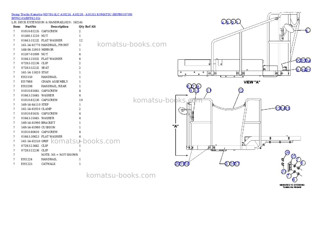 Komatsu hd785-5lc a10224, a10228 - a10315 komatsu bepb010709 bfp42-05 Parts catalog cover Page 7 Komatsu hd785-5lc a10224, a10228 - a10315 komatsu bepb010709 bfp42-05 Parts catalog cover Page 7