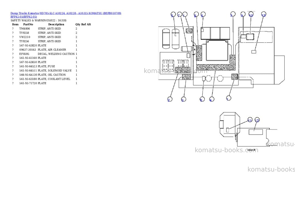 Komatsu hd785-5lc a10224, a10228 - a10315 komatsu bepb010709 bfp42-05 Parts catalog cover Page 8 Komatsu hd785-5lc a10224, a10228 - a10315 komatsu bepb010709 bfp42-05 Parts catalog cover Page 8
