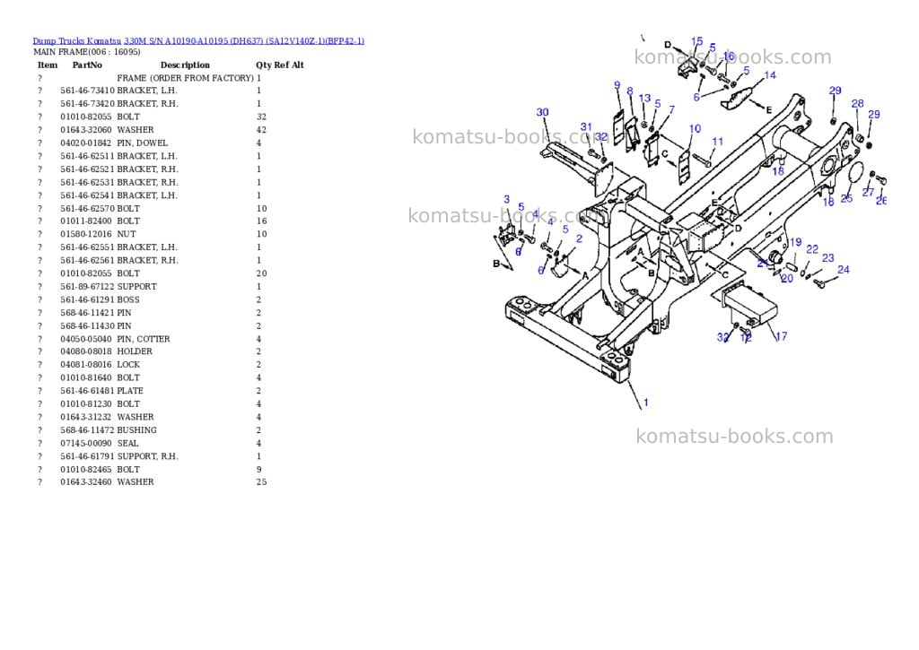Komatsu 330m s/n a10190-a10195 dh637 sa12v140z-1 Parts catalog cover Page 3