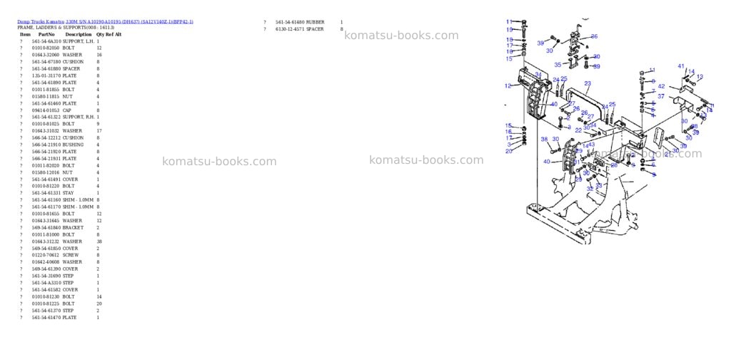 Komatsu 330m s/n a10190-a10195 dh637 sa12v140z-1 Parts catalog cover Page 4
