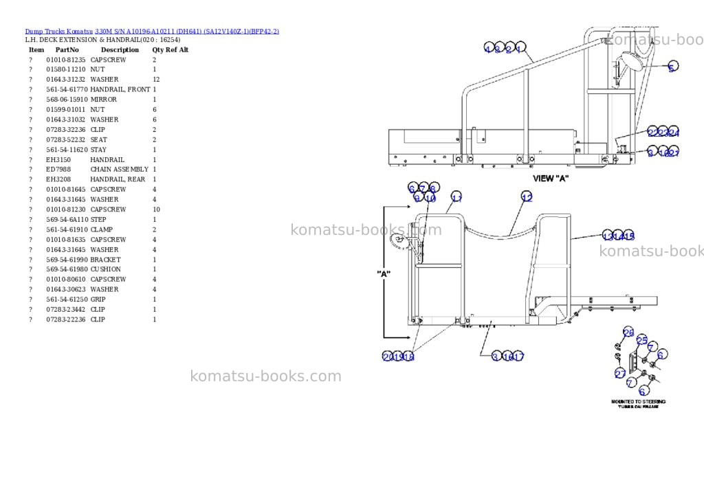 Komatsu 330m s/n a10196-a10211 dh641 sa12v140z-1 Parts catalog cover Page 7 Komatsu 330m s/n a10196-a10211 dh641 sa12v140z-1 Parts catalog cover Page 7