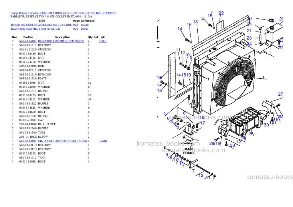 Komatsu 330m s/n a10196-a10211 dh641 sa12v140z-1 Parts catalog cover Page 9 Komatsu 330m s/n a10196-a10211 dh641 sa12v140z-1 Parts catalog cover Page 9