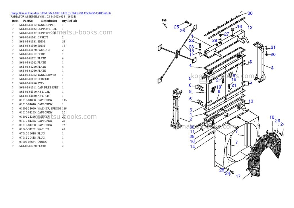 Komatsu 330m s/n a10212-up dh643 sa12v140z-1 Parts catalog cover Page 10 Komatsu 330m s/n a10212-up dh643 sa12v140z-1 Parts catalog cover Page 10