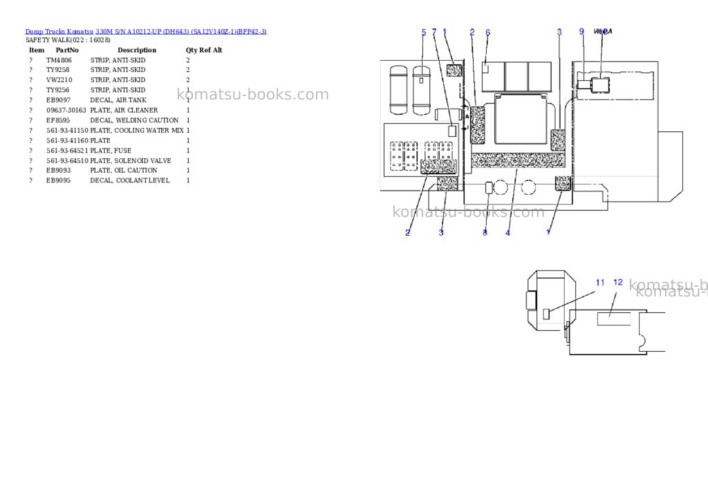 Komatsu 330m s/n a10212-up dh643 sa12v140z-1 Parts catalog cover Page 8 Komatsu 330m s/n a10212-up dh643 sa12v140z-1 Parts catalog cover Page 8