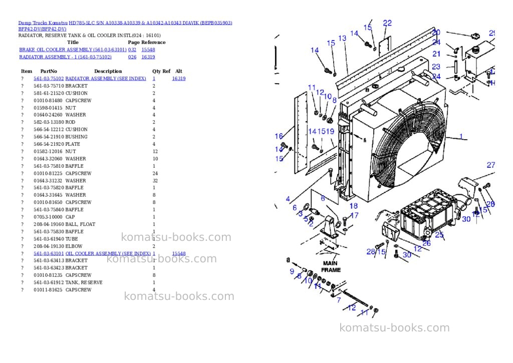 Komatsu hd785-5lc s/n a10338-a10339 & a10342-a10343 diavik bepb035903 bfp42-dv Parts catalog cover Page 10 Komatsu hd785-5lc s/n a10338-a10339 & a10342-a10343 diavik bepb035903 bfp42-dv Parts catalog cover Page 10
