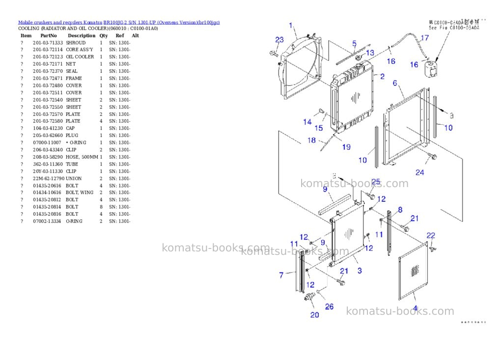 Komatsu BR100JG-2 S/N 1301-UP (Overseas Version) Parts catalog cover Page 6 Komatsu BR100JG-2 S/N 1301-UP (Overseas Version) Parts catalog cover Page 6