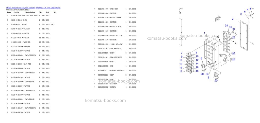 Komatsu br100r-1 s/n 1002-up Parts catalog cover Page 9 Komatsu br100r-1 s/n 1002-up Parts catalog cover Page 9
