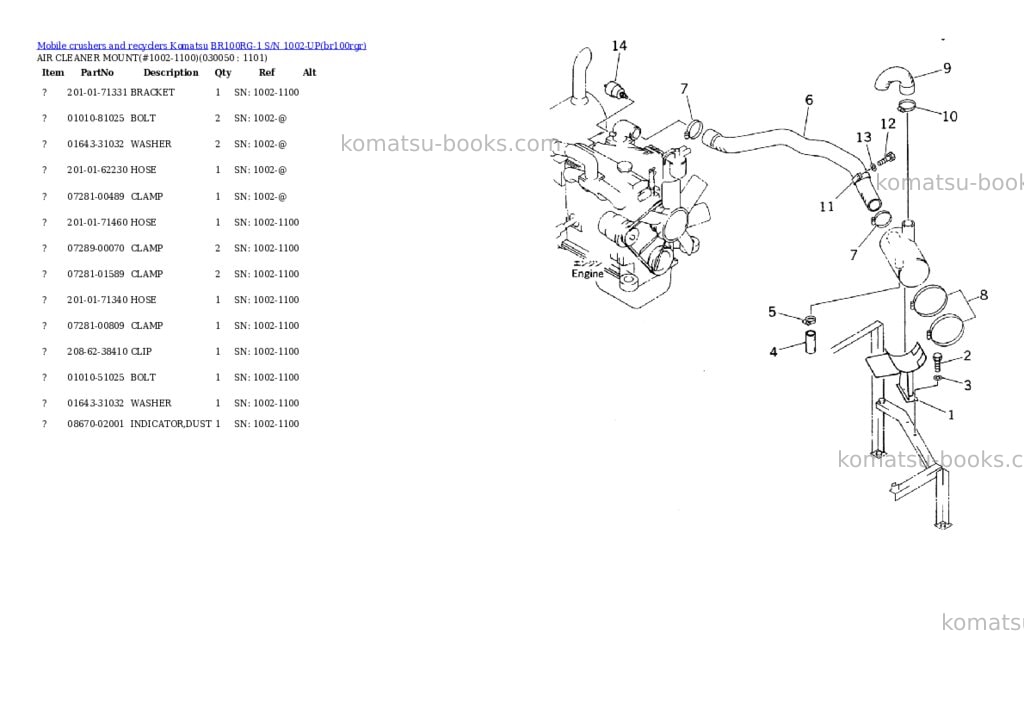 Komatsu br100rg-1 s/n 1002-up Parts catalog cover Page 4 Komatsu br100rg-1 s/n 1002-up Parts catalog cover Page 4