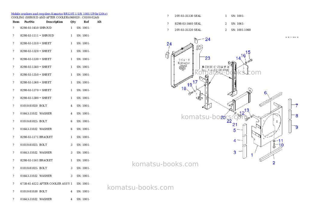 Komatsu br120t-1 s/n 1001-up Parts catalog cover Page 5