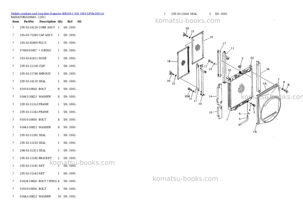 Komatsu br200-1 s/n 1001-up Parts catalog cover Page 3 Komatsu br200-1 s/n 1001-up Parts catalog cover Page 3