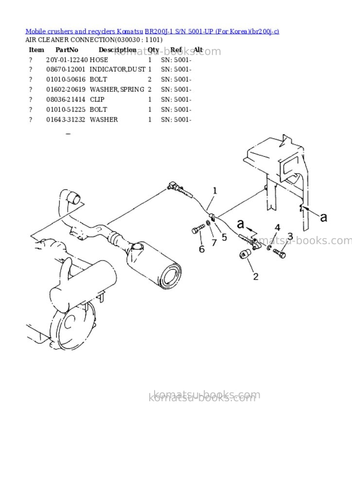 Komatsu br200j-1 s/n 5001-up for korea Parts catalog cover Page 2