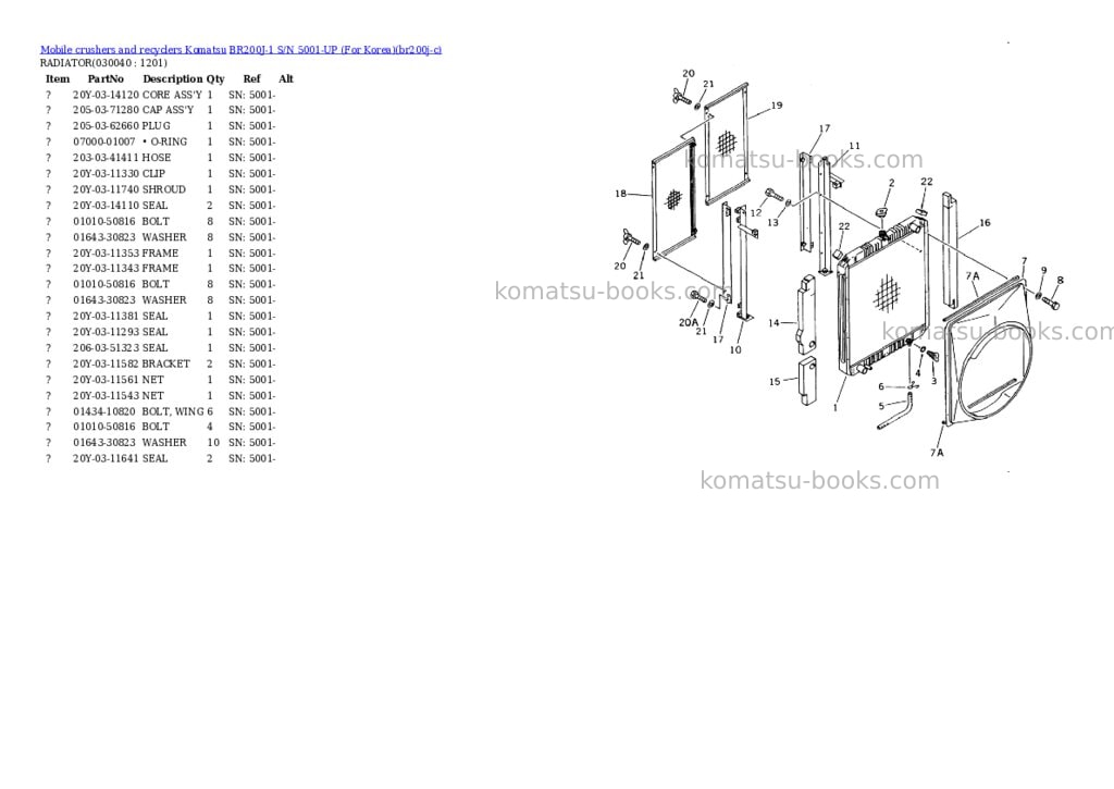 Komatsu br200j-1 s/n 5001-up for korea Parts catalog cover Page 3