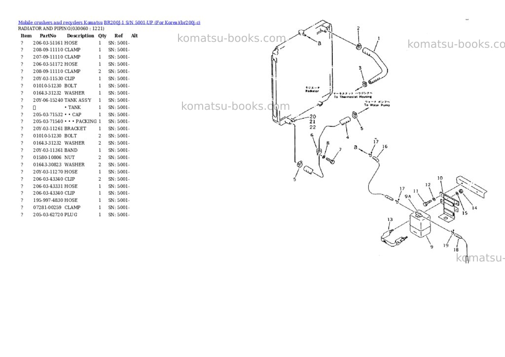 Komatsu br200j-1 s/n 5001-up for korea Parts catalog cover Page 5