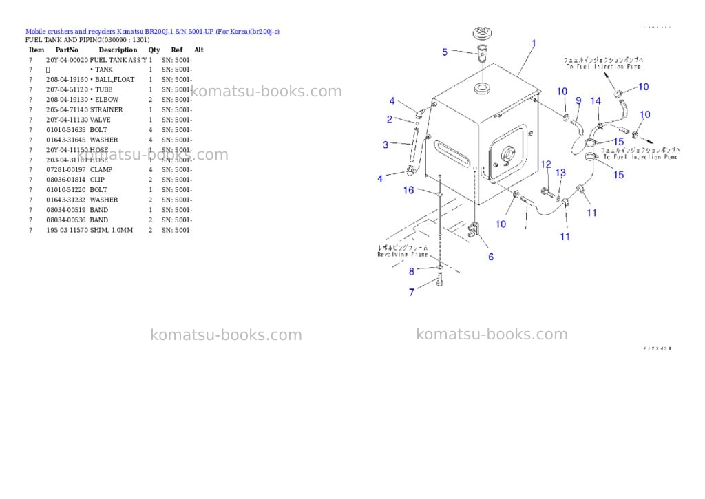 Komatsu br200j-1 s/n 5001-up for korea Parts catalog cover Page 8