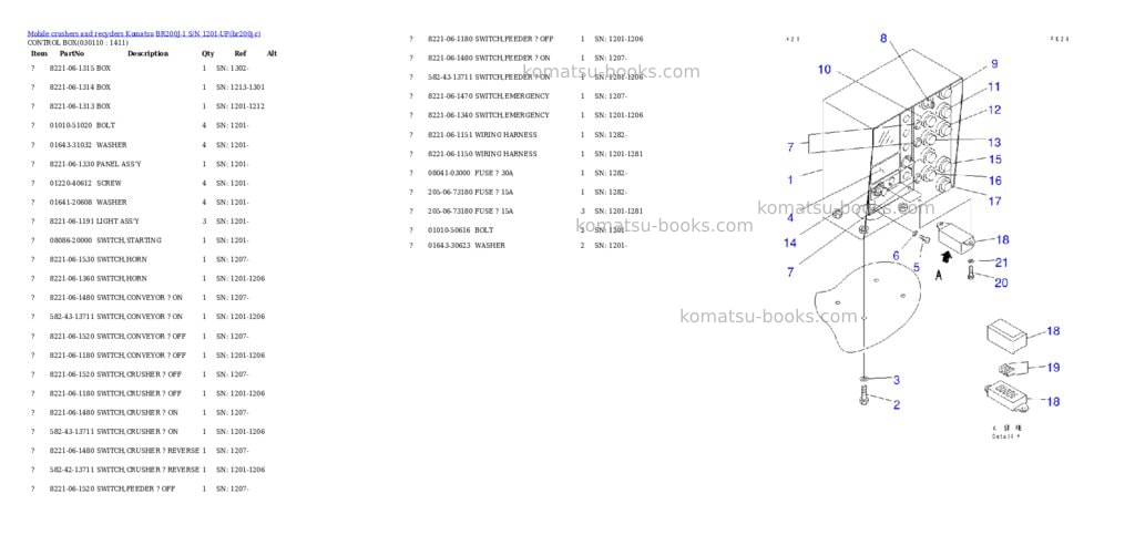 Komatsu br200j-1 s/n 1201-up Parts catalog cover Page 10 Komatsu br200j-1 s/n 1201-up Parts catalog cover Page 10
