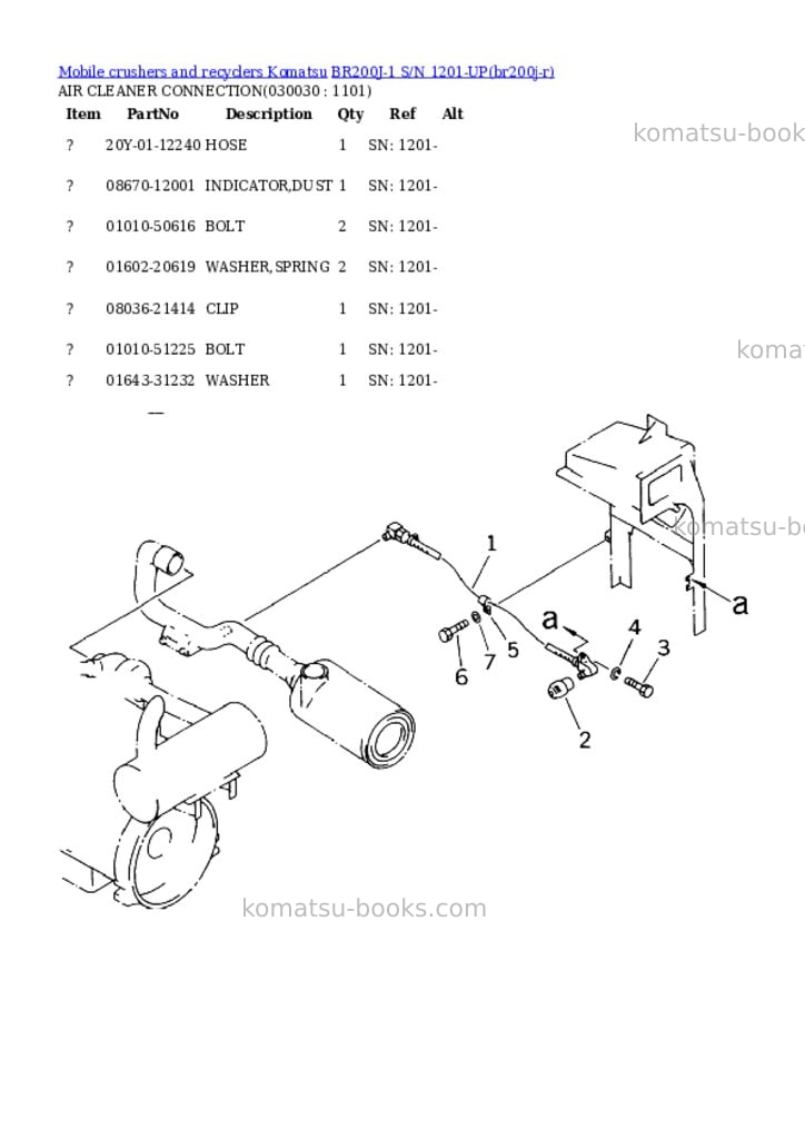 Komatsu br200j-1 s/n 1201-up Parts catalog cover Page 2 Komatsu br200j-1 s/n 1201-up Parts catalog cover Page 2