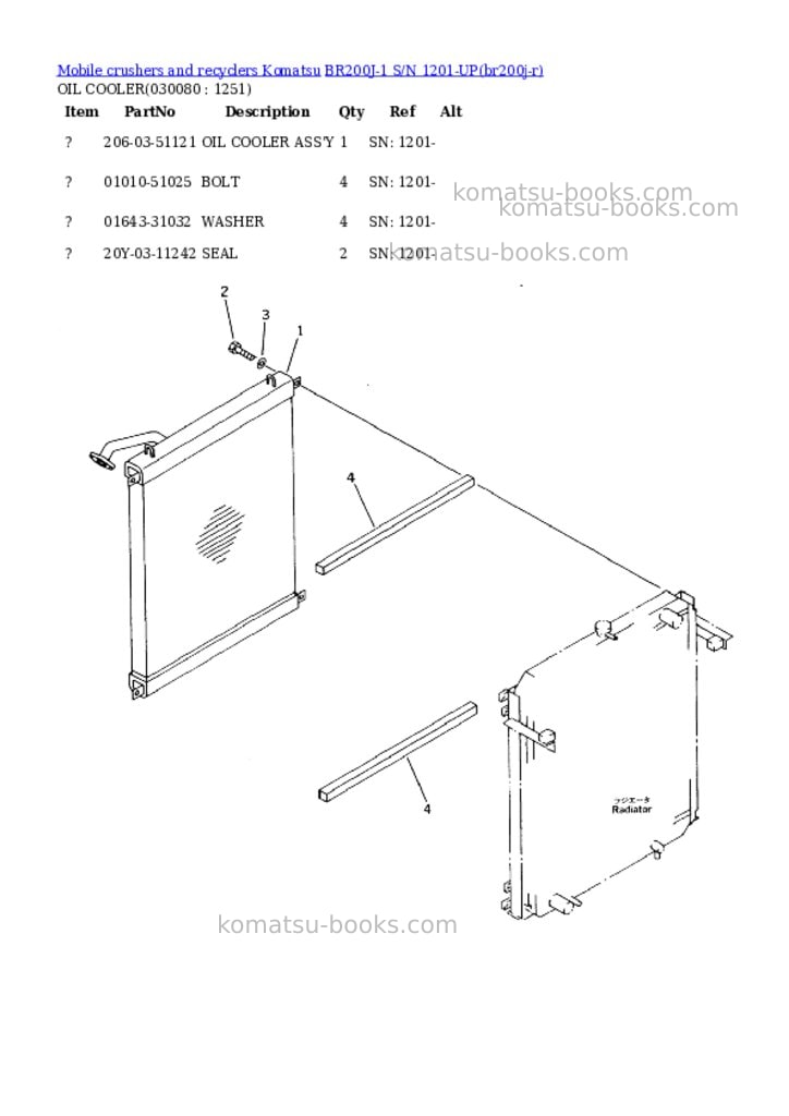 Komatsu br200j-1 s/n 1201-up Parts catalog cover Page 7 Komatsu br200j-1 s/n 1201-up Parts catalog cover Page 7