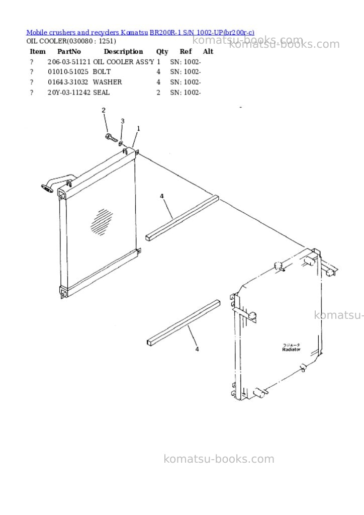 Komatsu BR200R-1 S/N 1002-UP Parts catalog cover Page 7 Komatsu BR200R-1 S/N 1002-UP Parts catalog cover Page 7
