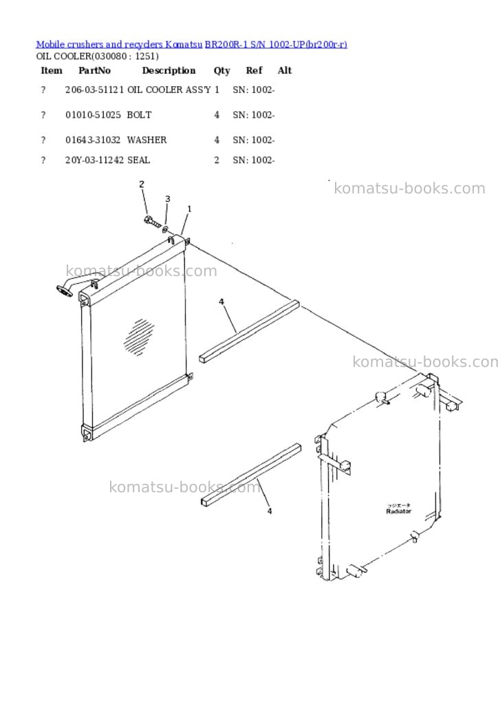 Komatsu br200r-1 s/n 1002-up Parts catalog cover Page 7 Komatsu br200r-1 s/n 1002-up Parts catalog cover Page 7