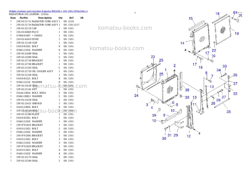 Komatsu br200s-1 s/n 1001-up Parts catalog cover Page 7 Komatsu br200s-1 s/n 1001-up Parts catalog cover Page 7