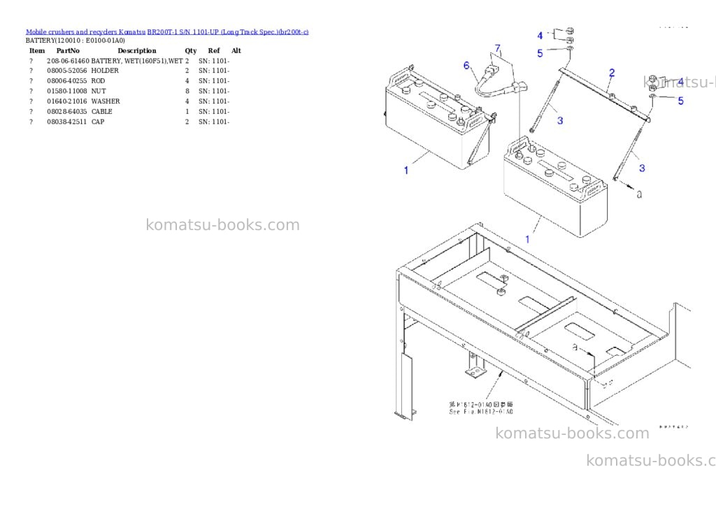 Komatsu BR200T-1 S/N 1101-UP (Long Track Spec.) Parts catalog cover Page 10 Komatsu BR200T-1 S/N 1101-UP (Long Track Spec.) Parts catalog cover Page 10