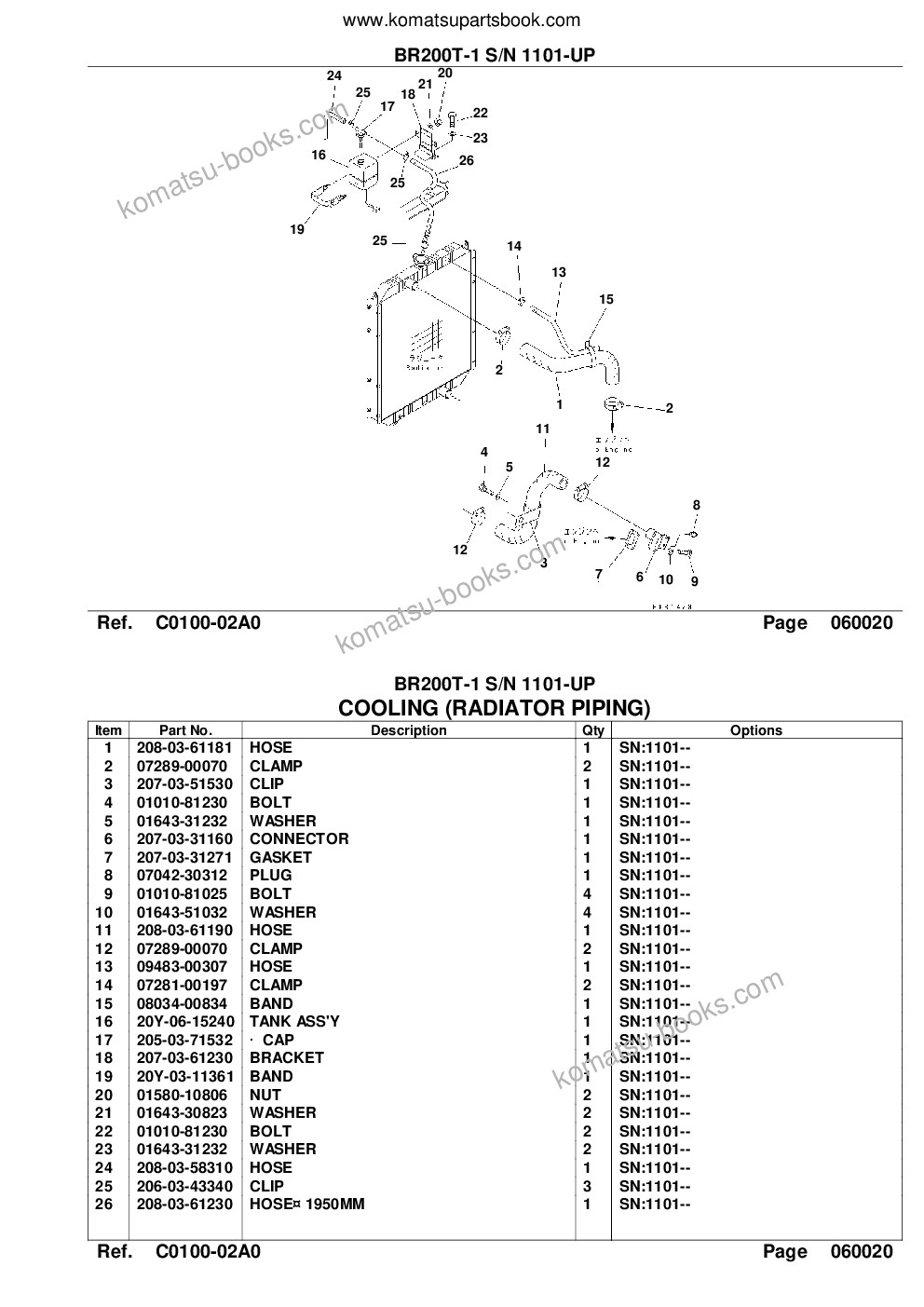 Komatsu BR200T-1 S/N 1101-UP 配件目录 封面 页 10